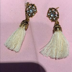 Elegant Crystal Tassel Earrings NWOT